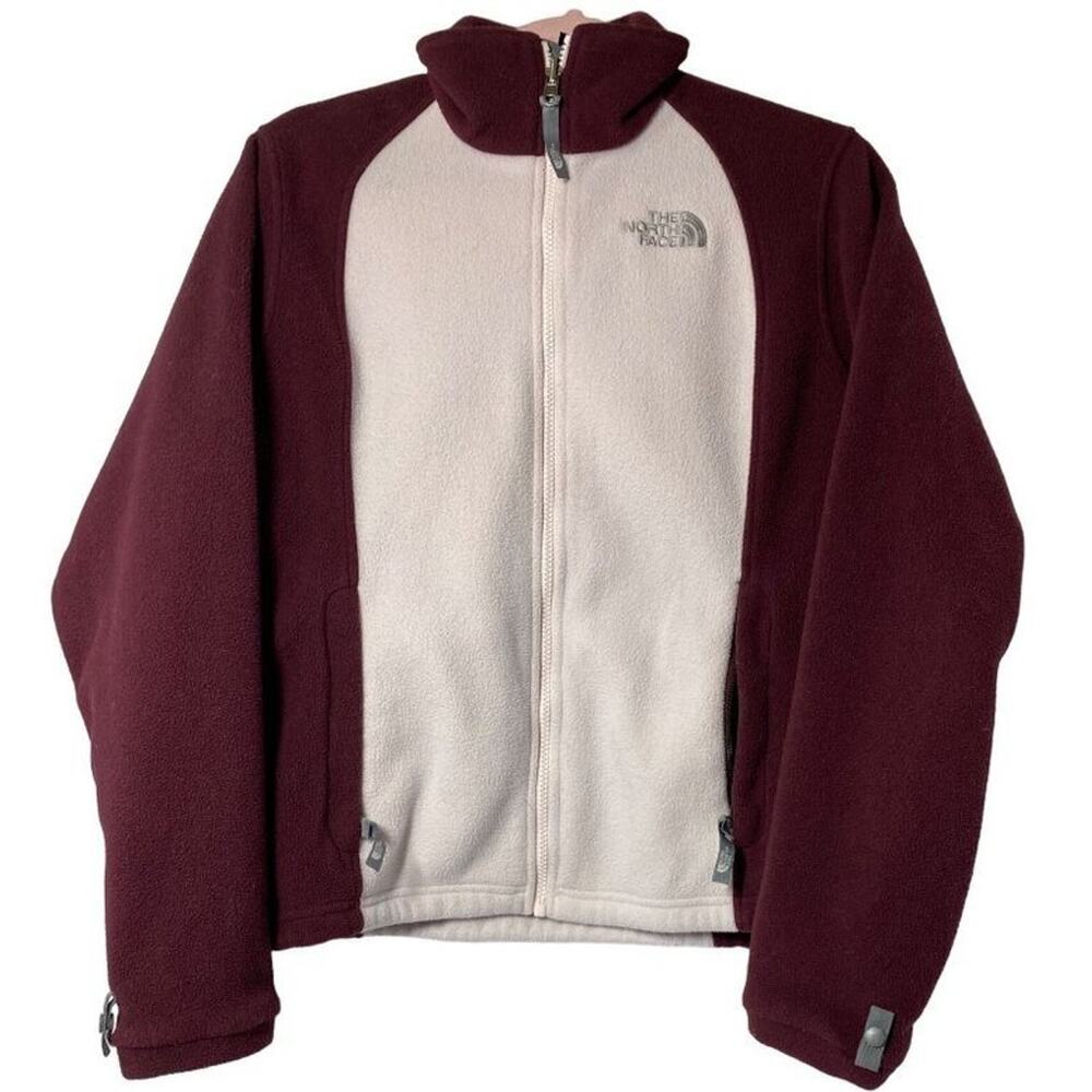 The NORTH FACE Women's Small, Zip-Up, Fleece Jacket, Plum/Light Pink, RN# 61661
